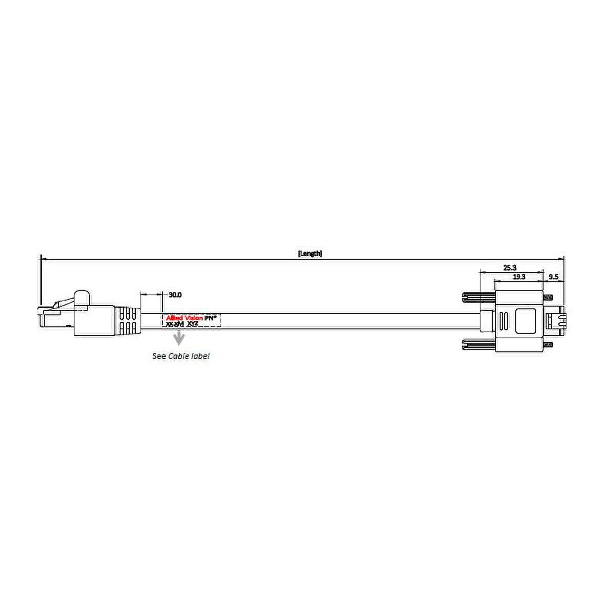 Allied Vision GigE Cat6 drawing