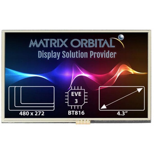 Matrix Orbital Eve3 4 3 Capacitive Touch Spi Tft Display